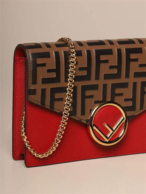 Pochette Fendi in Pelle Rosso 